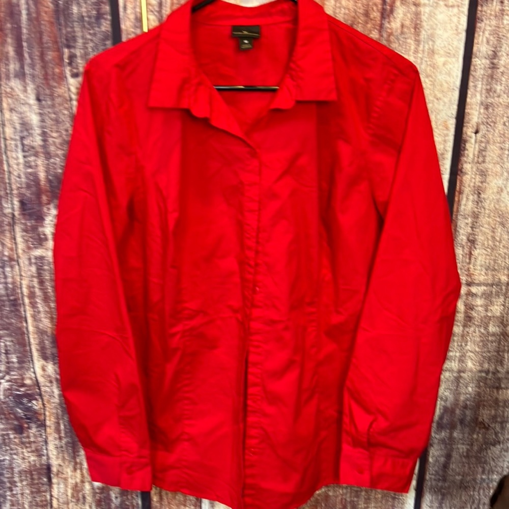 Worthington  Red button up shirt Size 16